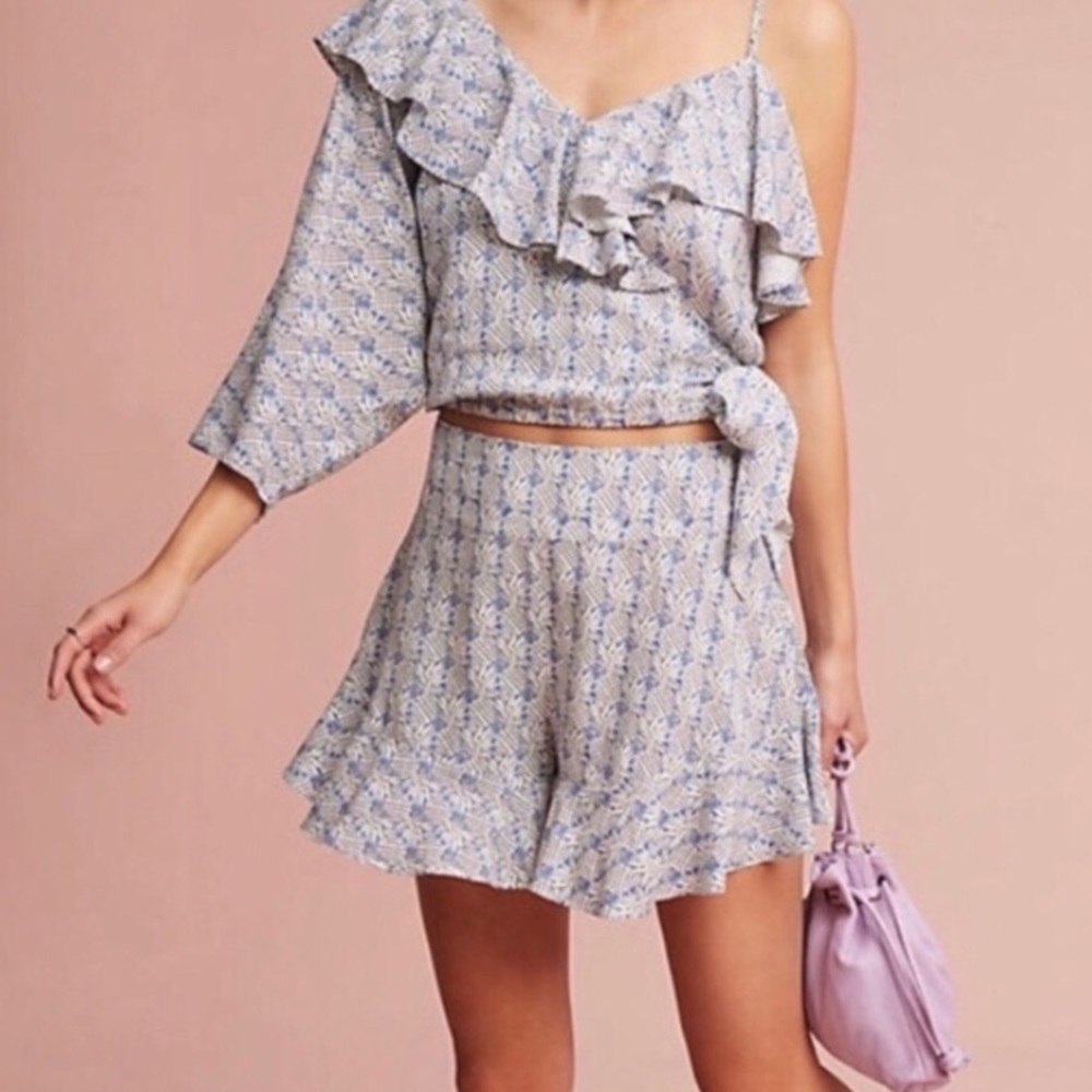 Maeve blue pineapple shorts